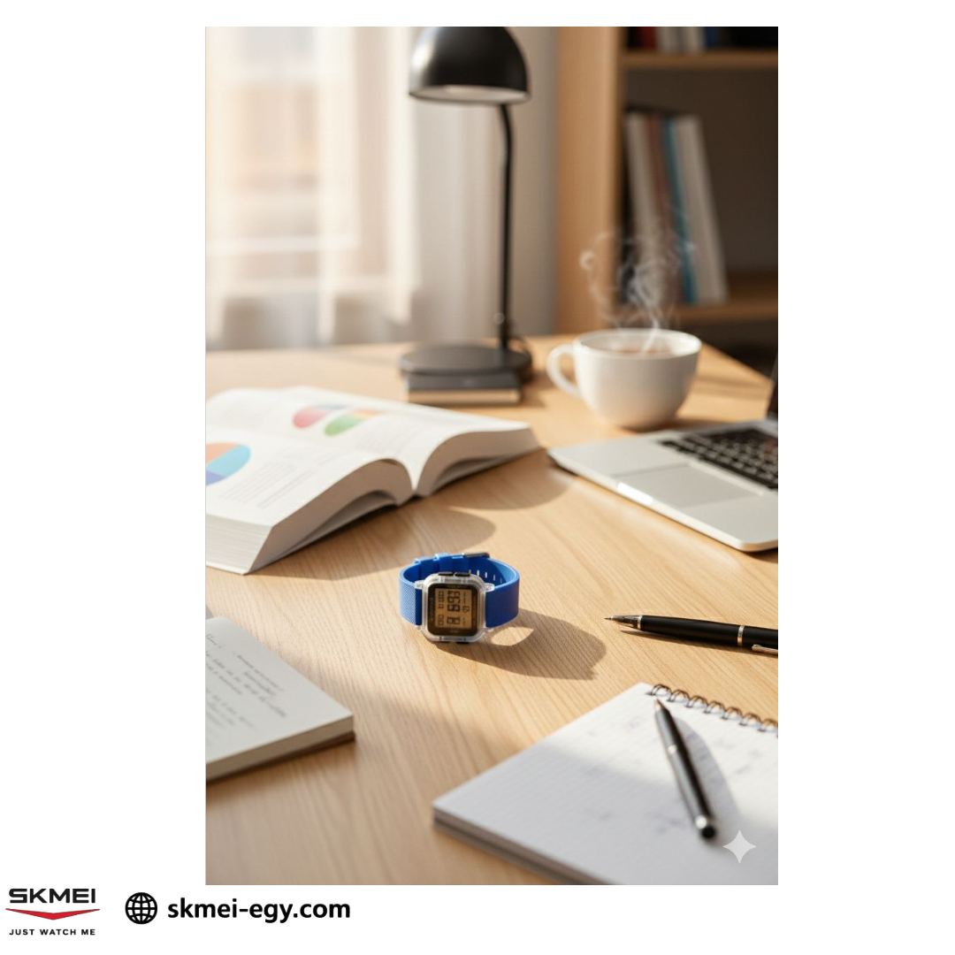 ساعة سكيمي 1894  رقمية رياضية للجنسين مقاومة للماء أزرق&أبيض