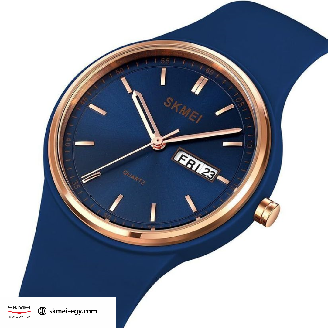 سكيمي 2057 اللون الازرق الغامق، ساعة كوارتز نسائية كلاسيكية