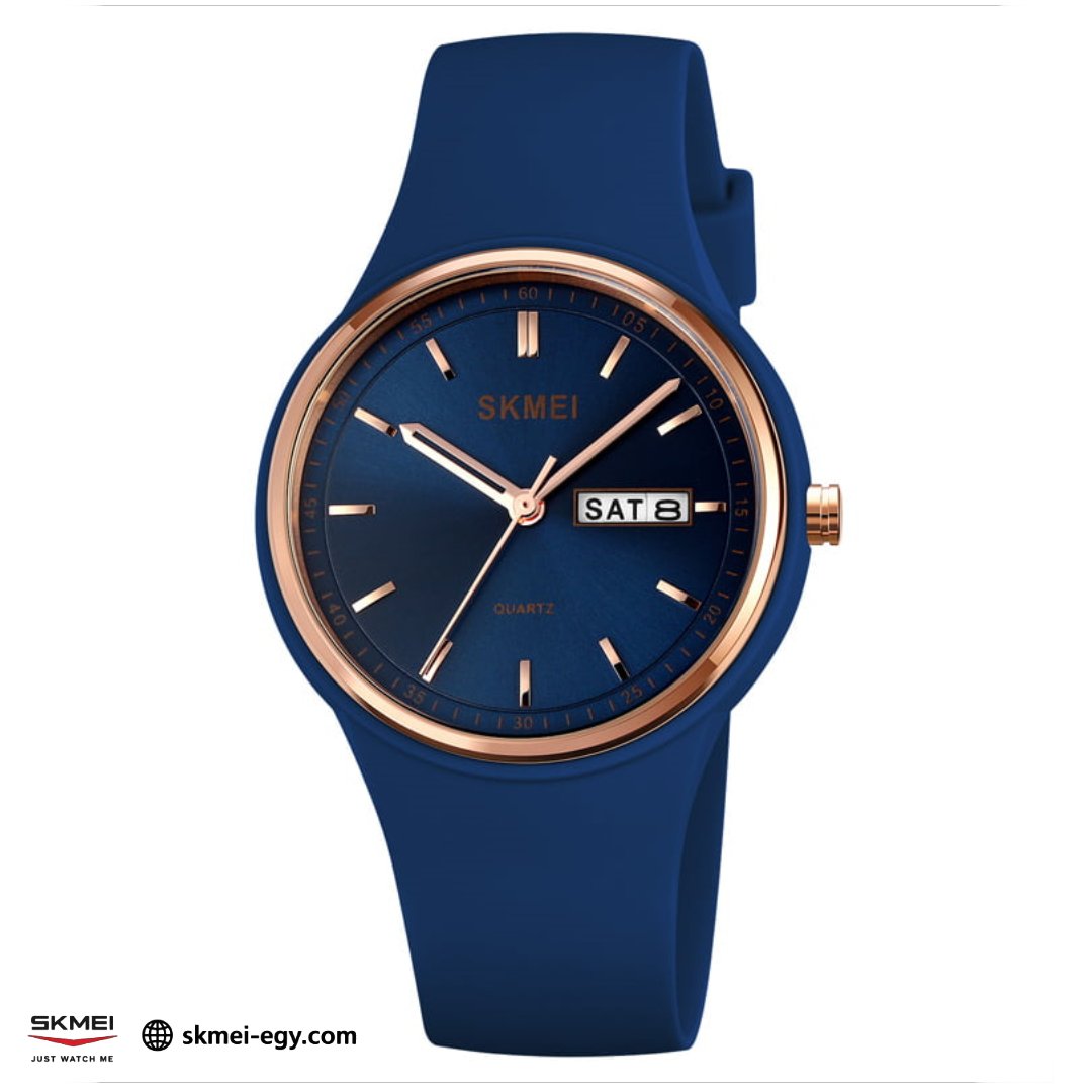 سكيمي 2057 اللون الازرق الغامق، ساعة كوارتز نسائية كلاسيكية