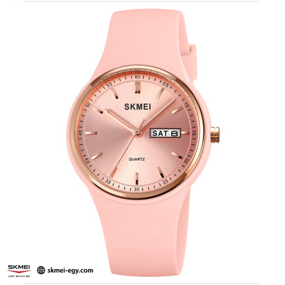 سكيمي 2057 اللون البينك ، ساعة كوارتز نسائية كلاسيكية