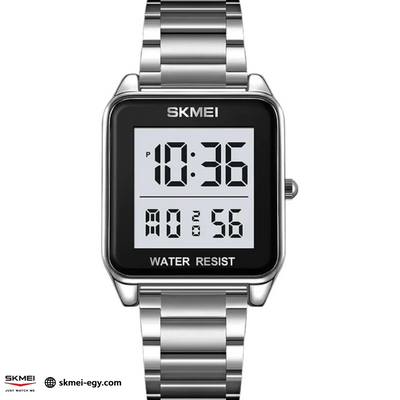 ساعة سكيمي  2154   للرجال من الفولاذ المقاوم للصدأ  اللون  الفضي متعددة الوظائف(فضي&أبيض)