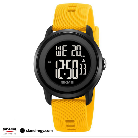 ساعة سكيمي 2218 اللون الاصفر والاسود رقمية متعددة الوظائف مصممة خصيصًا للأطفال والمراهقين
