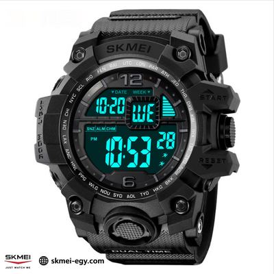 ساعة سكيمي 2245  رياضية رقمية مقاومة للماء (أسود&أسود)