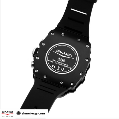  ساعة سكيمي 2398  كوارتز/ديجيتال رجالية فاخرة باللون أسود&أبيض