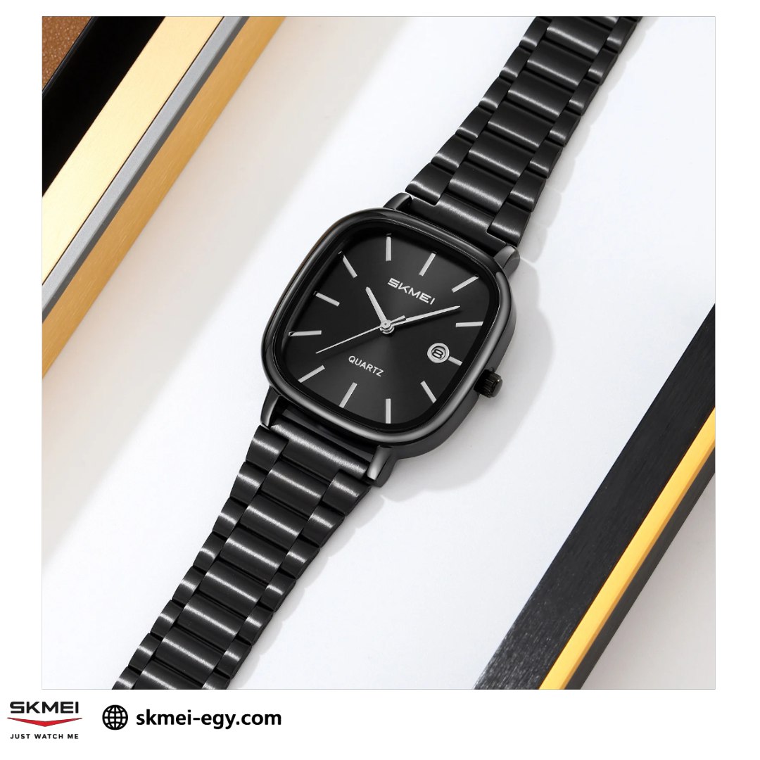 ساعة سكيمي 2551 عقارب كلاسيكية للجنسين بتصميم أنيق أسود&أسود