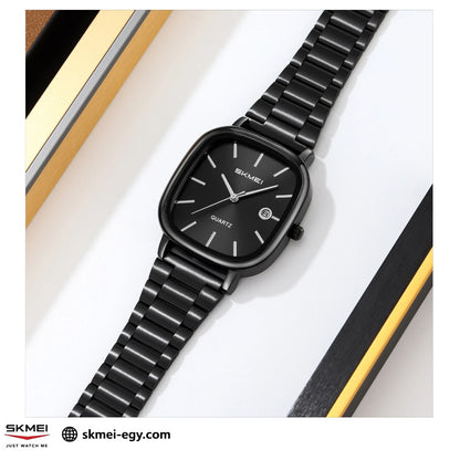 ساعة سكيمي 2551 عقارب كلاسيكية للجنسين بتصميم أنيق أسود&أسود