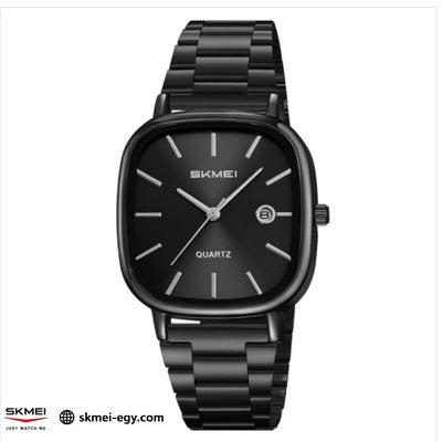 ساعة سكيمي 2551 عقارب كلاسيكية للجنسين بتصميم أنيق أسود&أسود