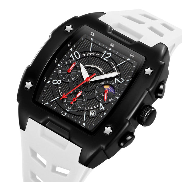 Skmei 9345 Analog Watch with Silicone Case and Luxurious Rubber Strap, White