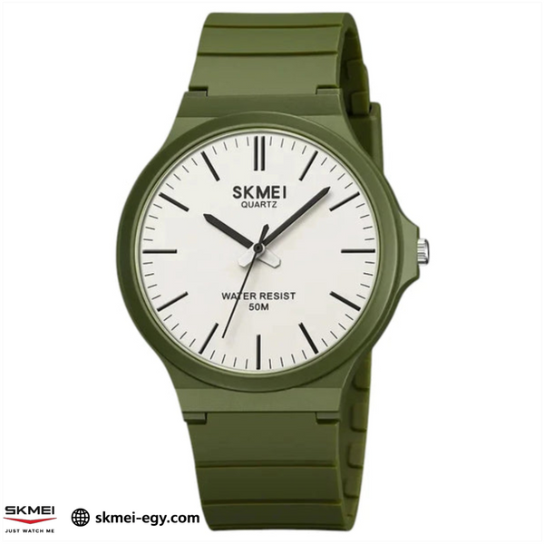 Skmei 2108 Analog Watch - Simple Classic Unisex Design - Olive Green